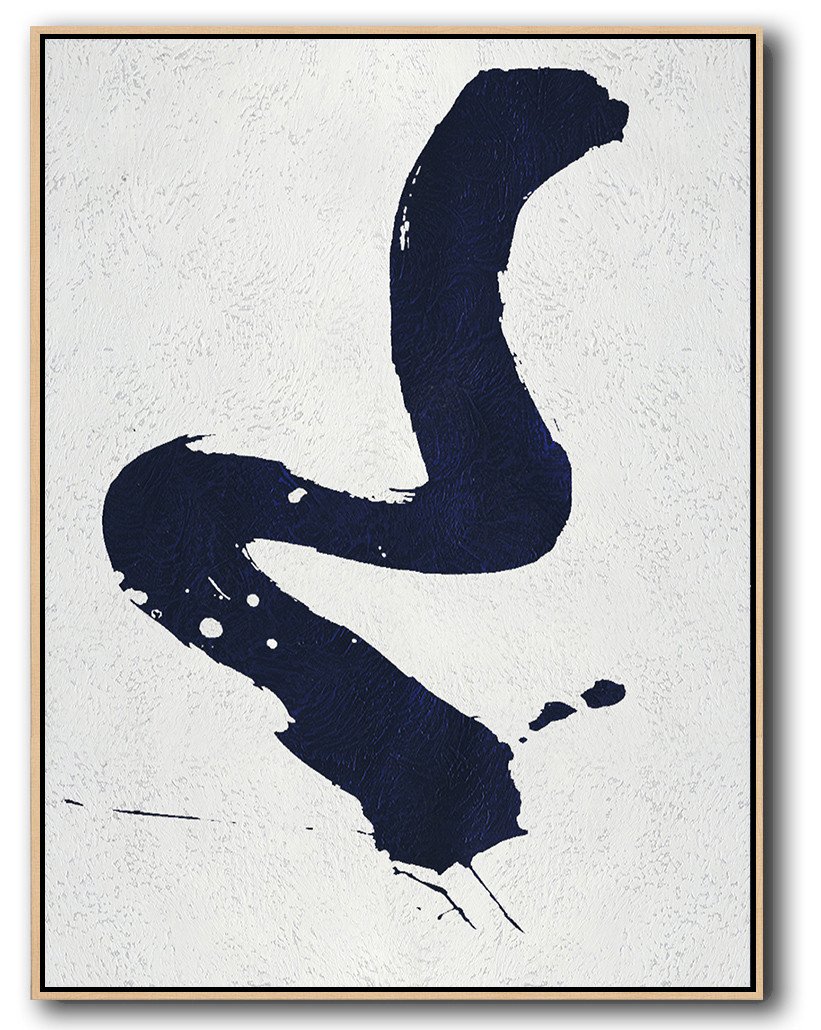 Buy Hand Painted Navy Blue Abstract Painting Online - Deals On Canvas Photo Prints Huge